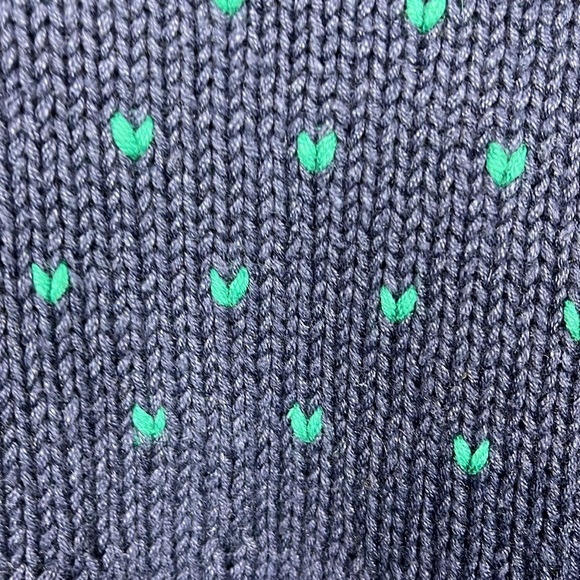 Northern Isle Womens Knit Sweater Navy Green XL Crew Neck Hand Embroidered EUC - Picture 8 of 11